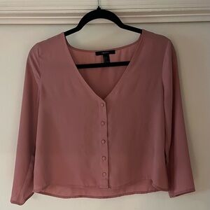 Forever 21 Mauve V-Neck Blouse